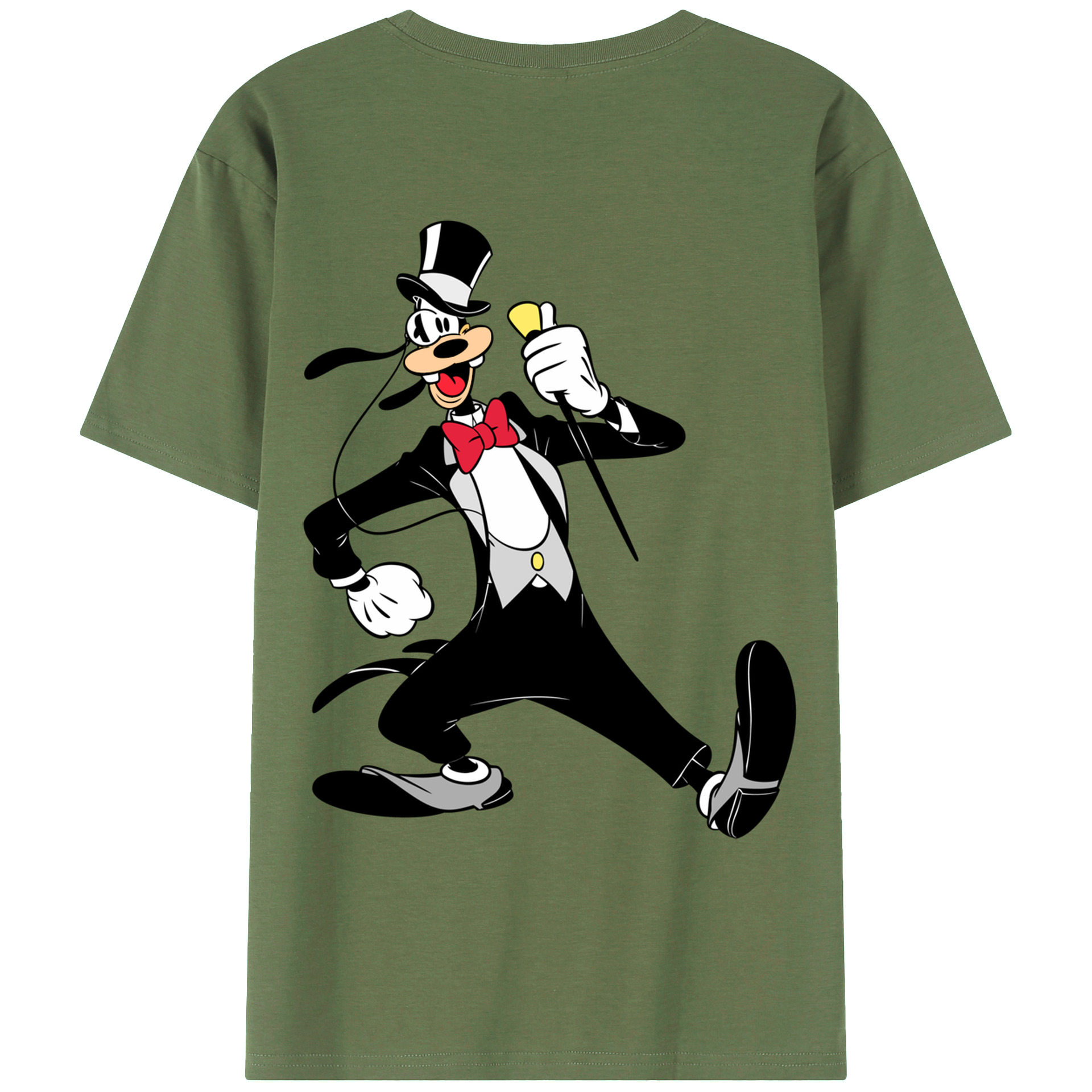 ミッキーマウス Mickey Mouse 綿100％ メンズ半袖Tシャツ（バックプリント） 通気性